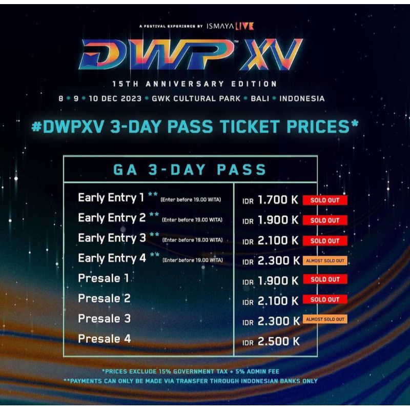 WTS Tiket Murah DWP 2023 Djakarta Warehouse Project Bali