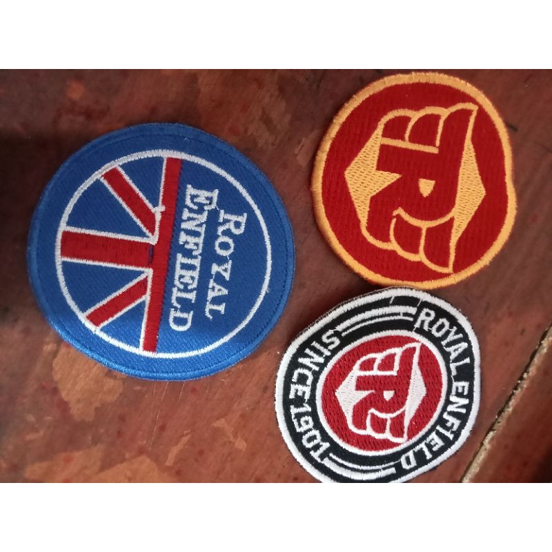 Patch bordir royal enfield bulat 7,2 cm aksesoris baju