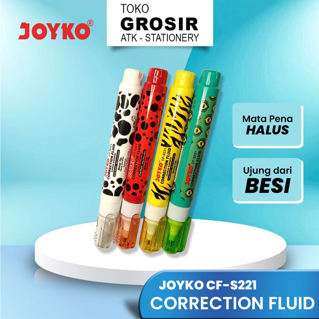 

JOYKO CORRECTION FLUID CF-S221 MOTIF HEWAN / STIPO TIPE X CAIR