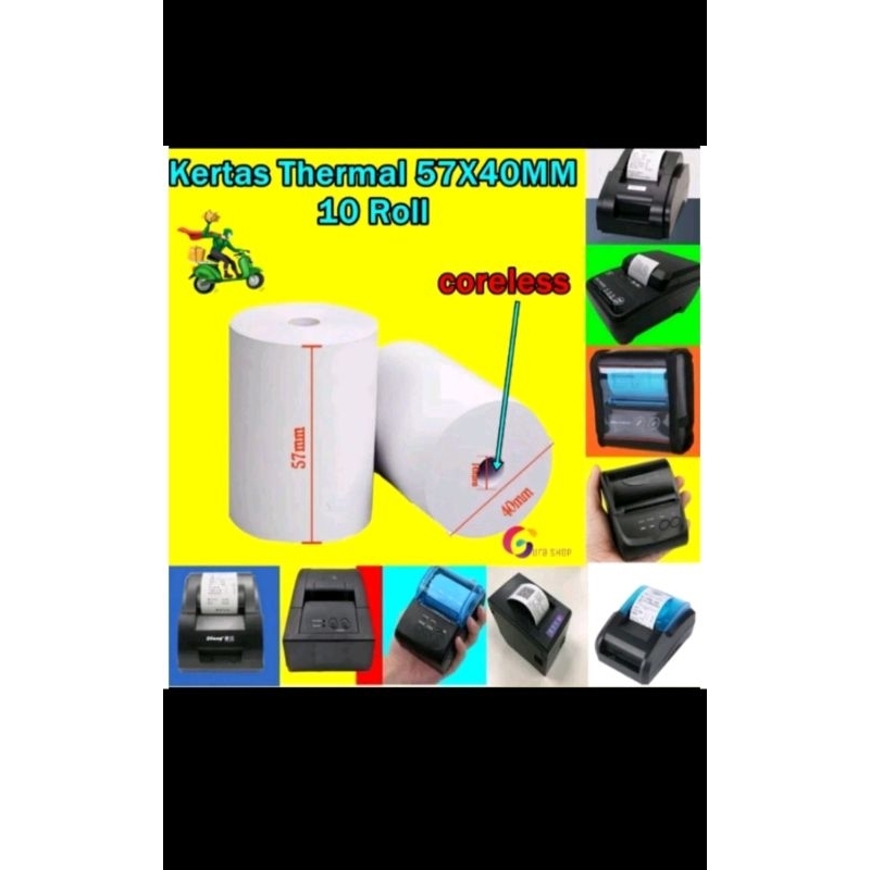 

Kertas Therma EDC Bluetooth UK.58/57x40 paket 10roll