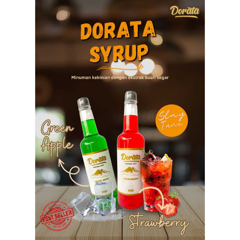 Dorata Syrup All Variant 750ml - Sirup Merk Dorata Semua Rasa - Halzenut Vanilla Rum Raisin Manggo C