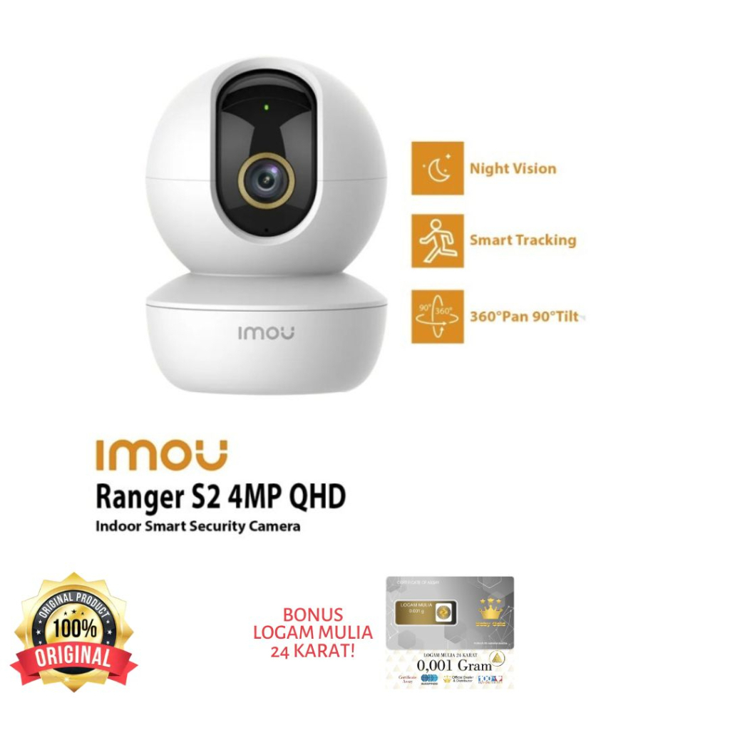 Kamera Keamanan IMOU Ranger S2 4MP 1/2.7” 3.6mm 10m 256GB