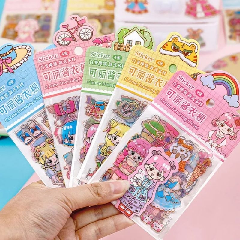 COD DRESSING CLOSET STICKER stiker bongkar pasang bp ganti baju kawai momo STIKER CREME DRESSING CLO