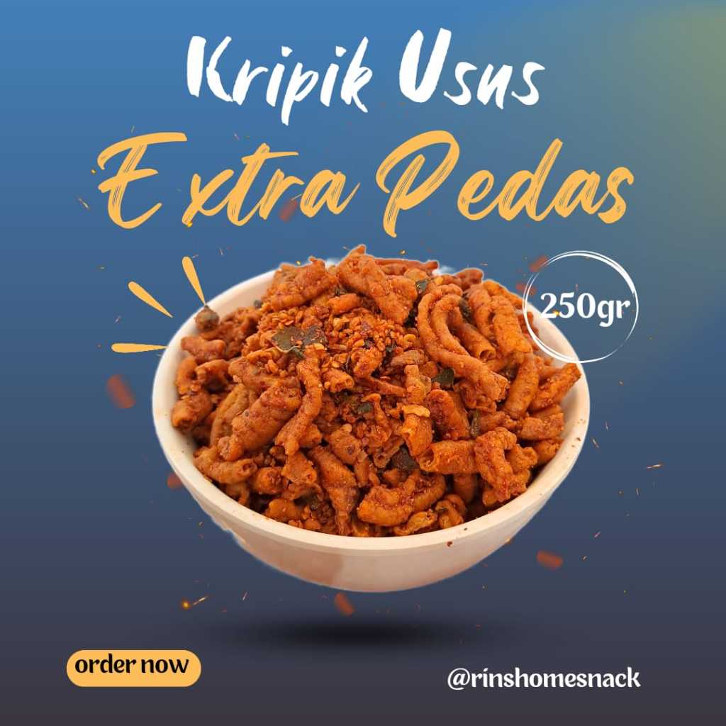 

Kripik Usus Ayam Gokil Extra Pedas Daun jeruk 250GRAM