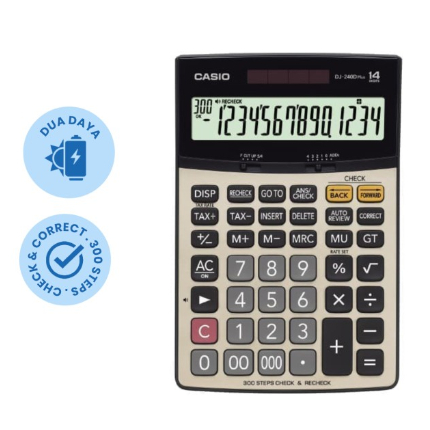 

Calculator Dagang Casio DJ-240D Plus Recheck 14 Digits