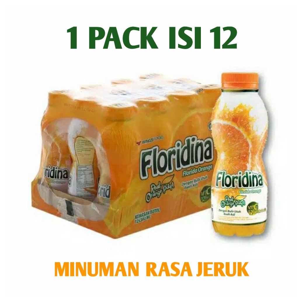 

(1 PAK) FLORIDINA ORANGE BOTOL 12 PCS X 350ML PAK DUS LUSIN COCO JERUK