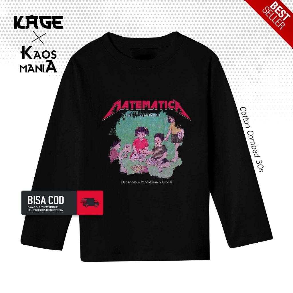 Baju Kaos MATEMATIKA PERKALIAN Lengan Panjang - Kaos Metallica Dewasa KAOS KAGE