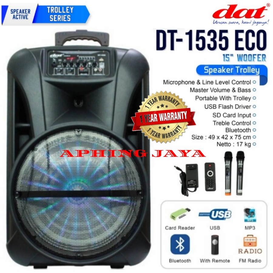 Speaker Aktif Portable 15inch dat DT-1535 ECO DAT DT1535 ECO Original