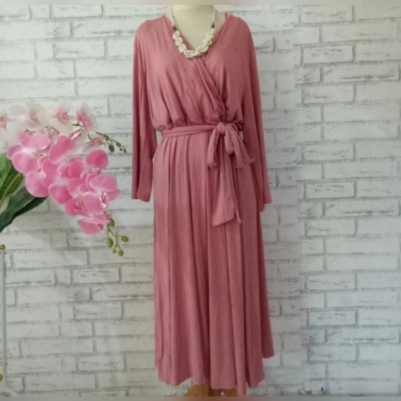 Dress dusty pink big size/Dress polos big size branded original