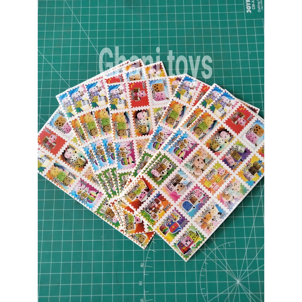 

100 pcs STICKER PRANGKO//mainan stiker prangko tempel tempelan prangko