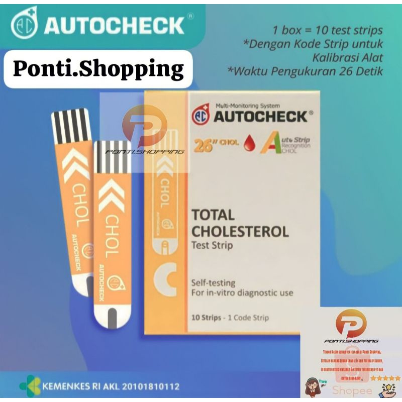 Strip Autocheck Cholestrol / Stik Autocheck Cholestrol /Stik Cek Kolestrol