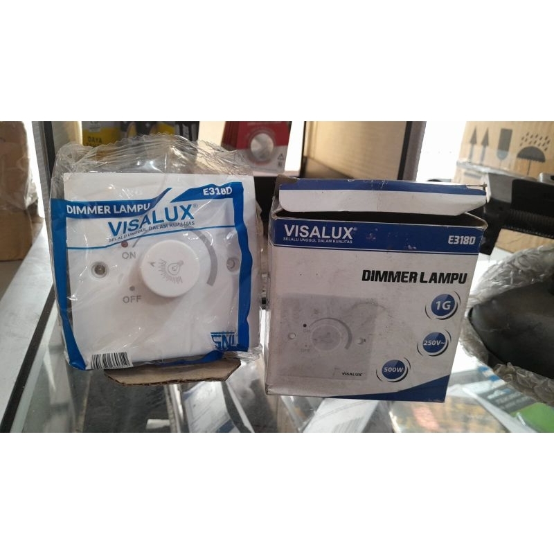 DIMMER LAMPU VISALUX E318D 250V 500W SAKLAR 1G MURAH BAGUS NEON SNI