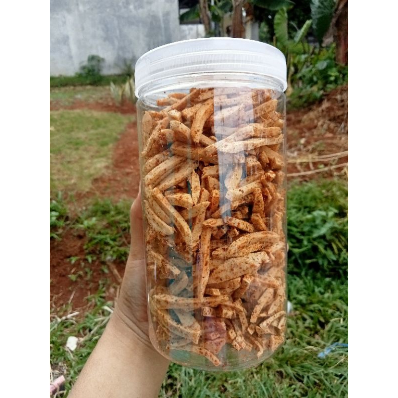 

Basreng pedes daun jeruk toples 1000ml