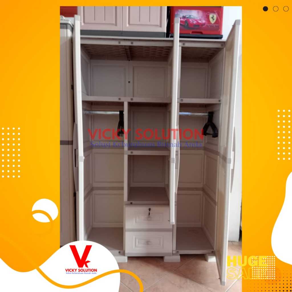 LEMARI OLYMPLAST 3 PINTU MODERN