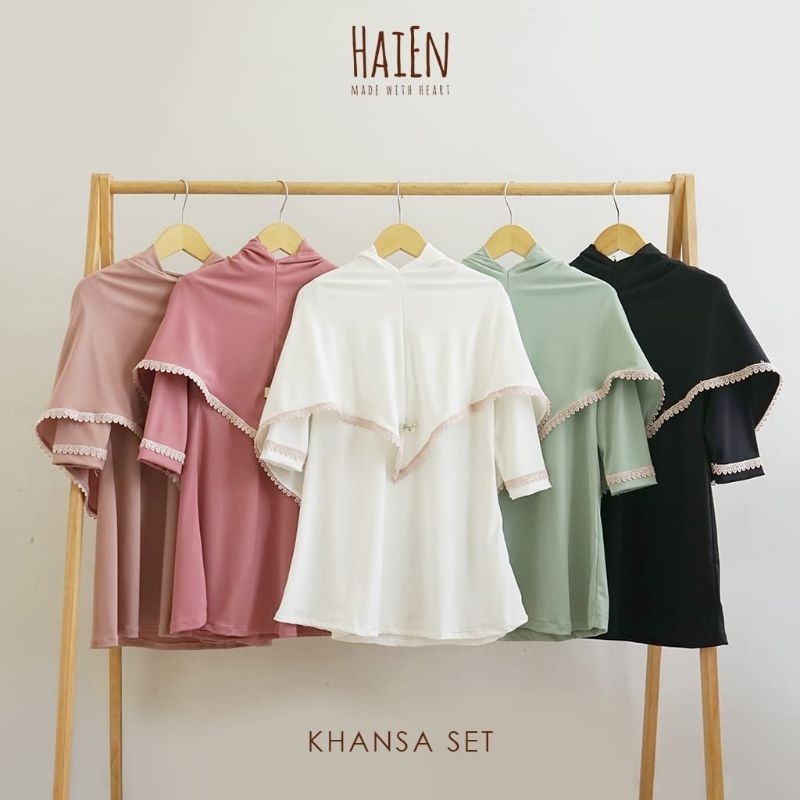 khansa set/gamis jersey baby/gamis anak balita/baju muslim anak perempuan/gamis dan kerudung anak