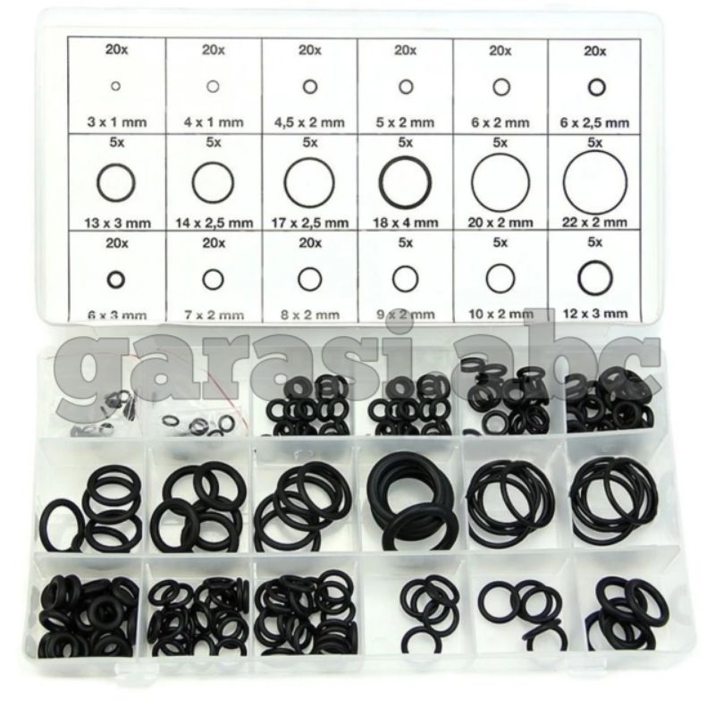 Karet Seal O Ring Rubber 225pcs Sealer Segel Pengencang Gasket Drat Housing Nepel Bathub Kran Keran 