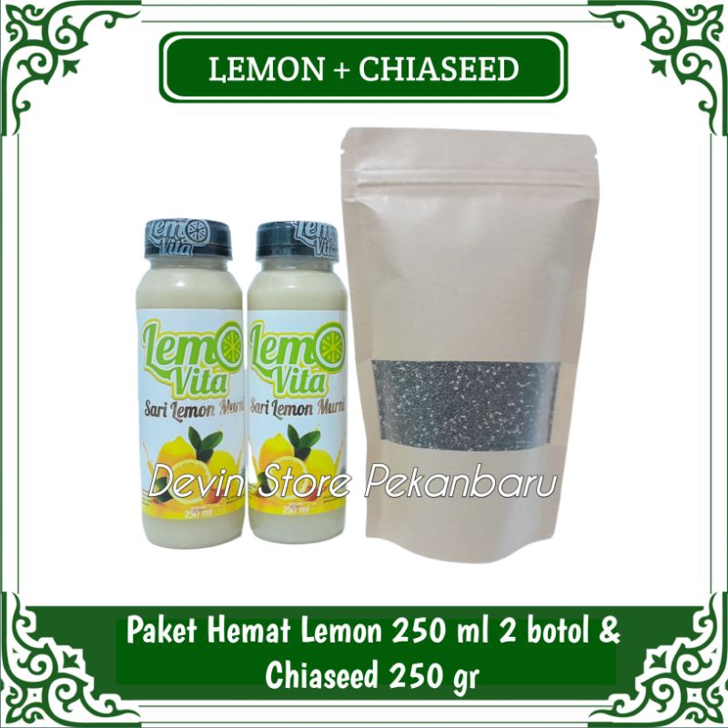 

Paket Hemat Lemovita 250 mL (2 botol) + Chiaseed 250 gram / Jus Sari Lemon / Detoks