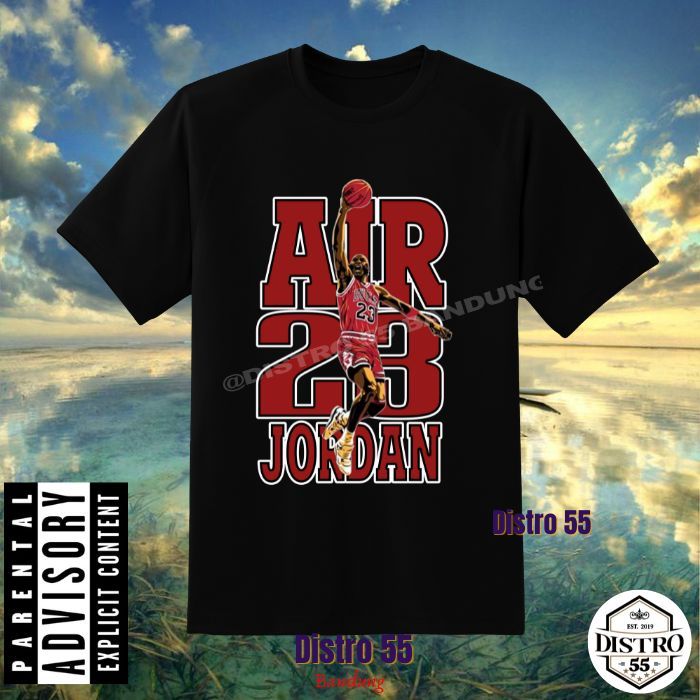 KAOS BASKET BLACK REGULER TEE | MICHAEL JORDAN | AIR 23 JORDAN | DISTRO 55 BANDUNG | BASIC ASIAN FIT