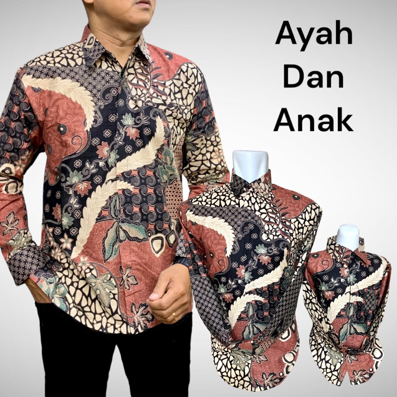 ST PEACH PINK TERBARU Batik couple ayah dan anak warna baby pink,warna peach (warna Salem)lapisan fu
