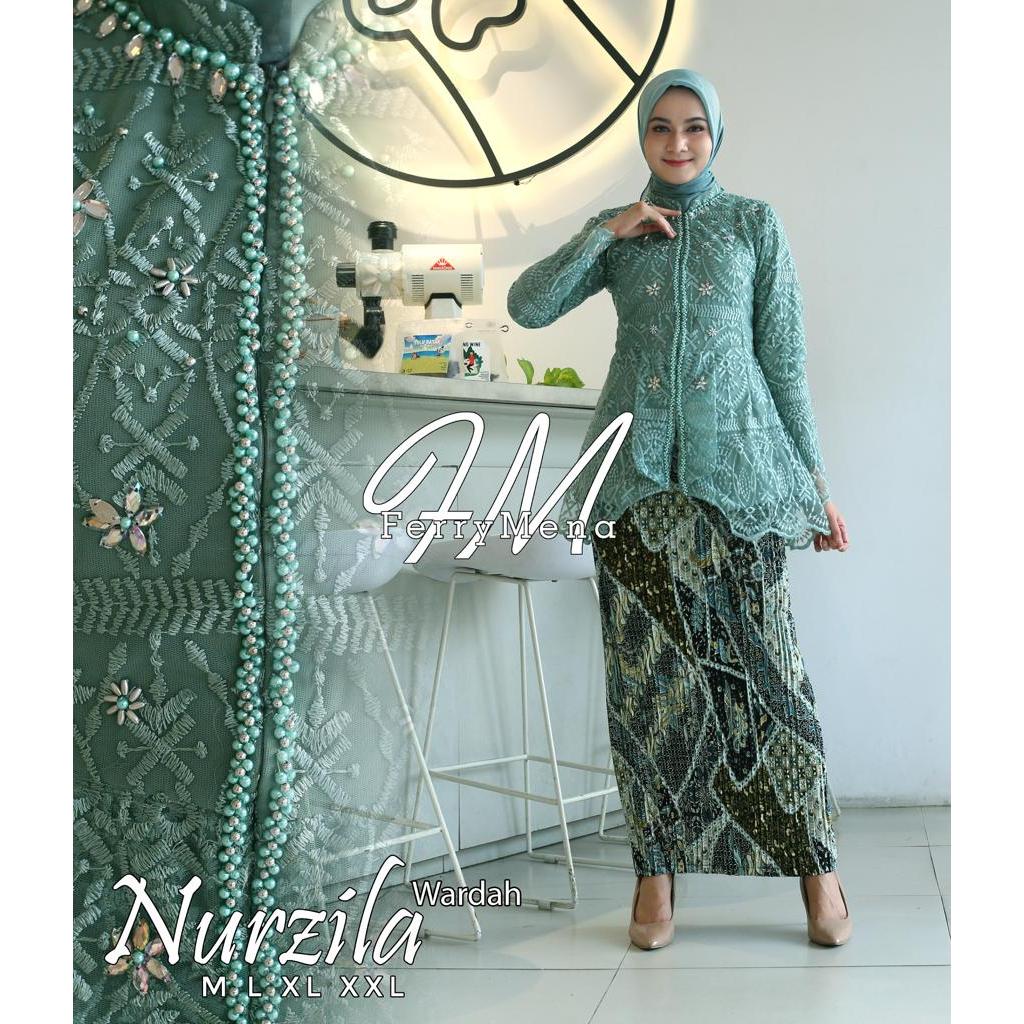 Kebaya Nurzila Payet Diamond Busui Kebaya Wisuda Dan Kondangan  Stelan Dan Atasan Kebaya Jumbo Payet