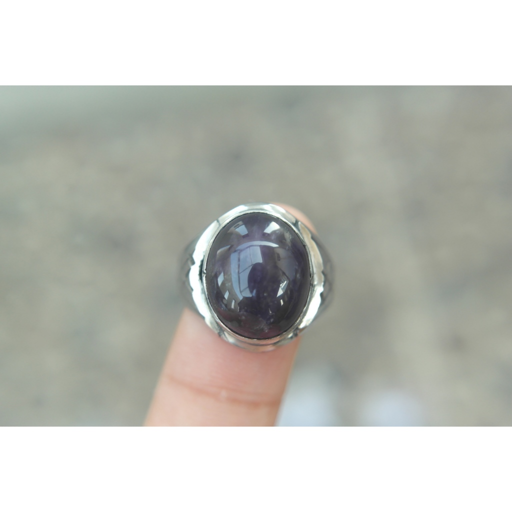 Natural Kecubung Ring Monel 8 Kode M183