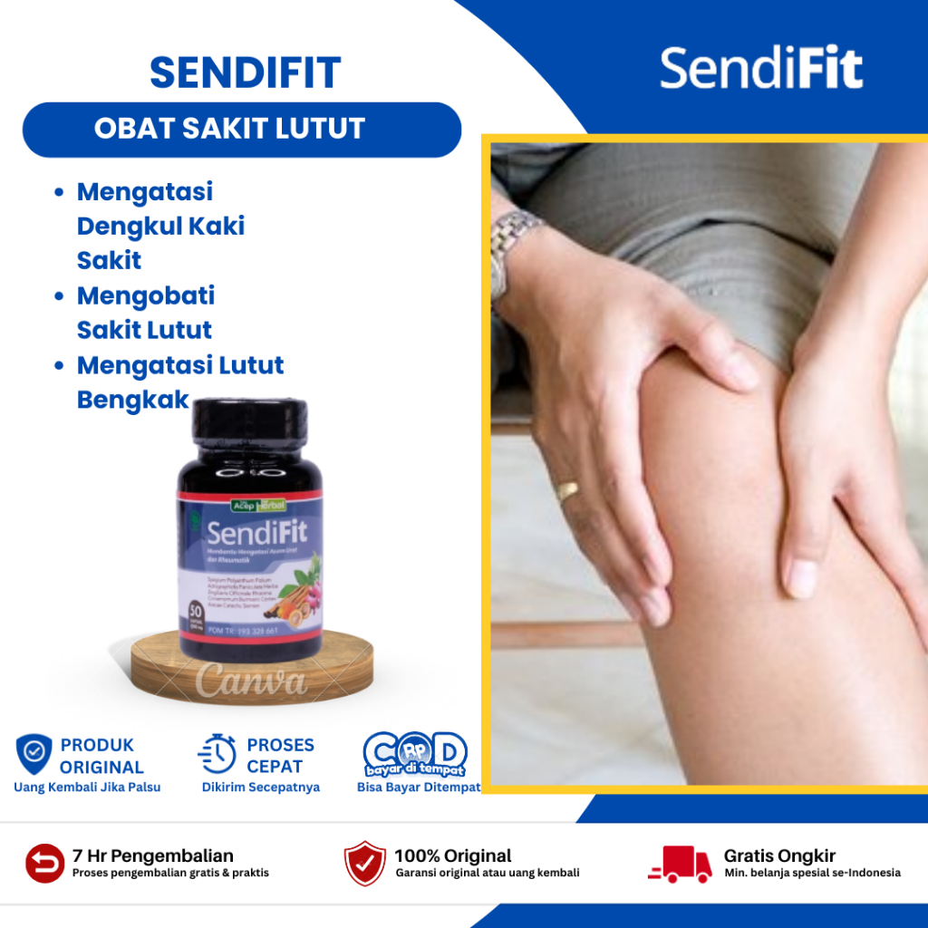 SendiFIT Obat Nyeri Dengkul Kaki, Nyeri Sendi Lutut, Lutut Sakit Saat Di Tekuk, Lutut Nyeri Dan Beng