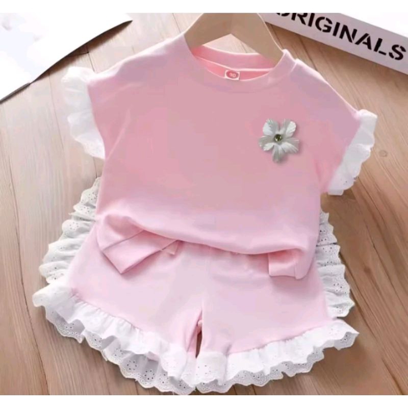 Setelan kaos dan celana renda terbaru untuk anak usia 1-5 tahun terbaru di dsstore11