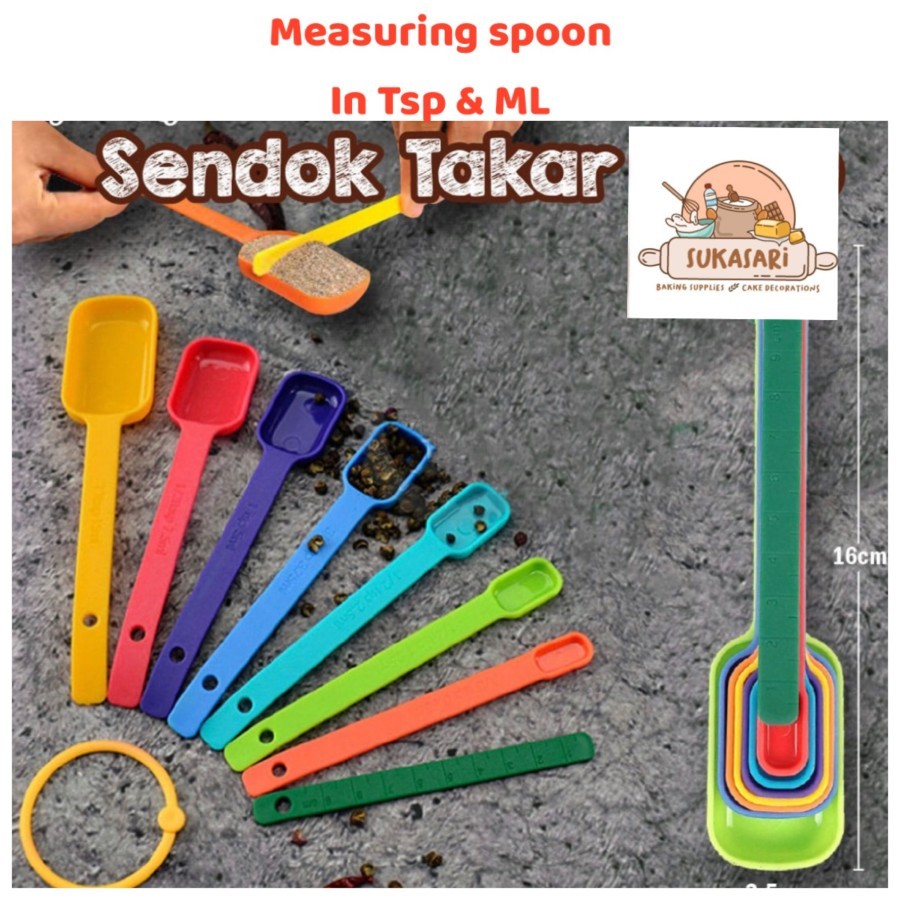 Sendok Takar Hugo set 8 (2) measuring spoon Tbsp Tsp ML takaran
