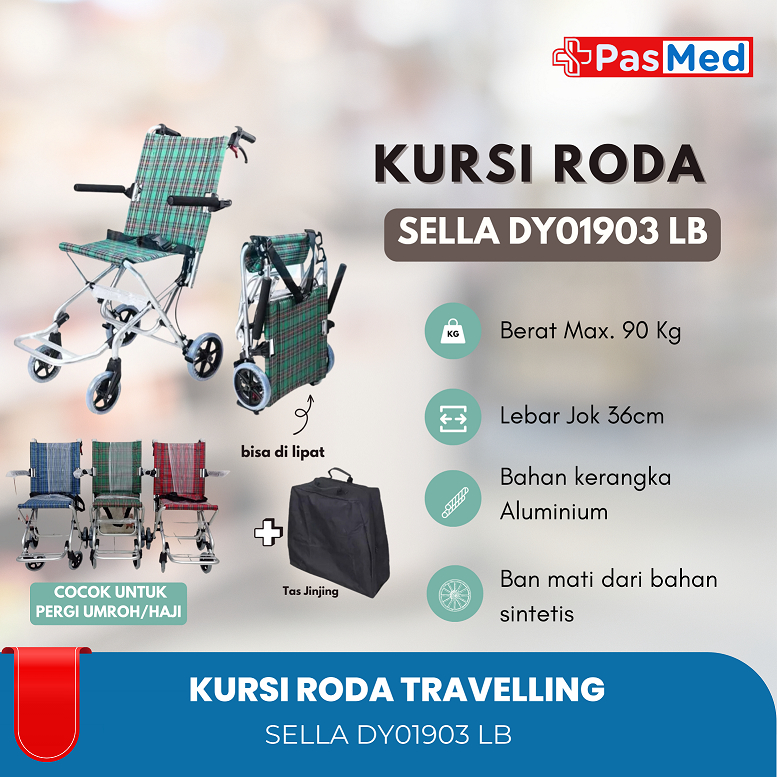 Kursi Roda Travel Lipat Sella 903 LB Traveling Size Kabin Kecil Umroh