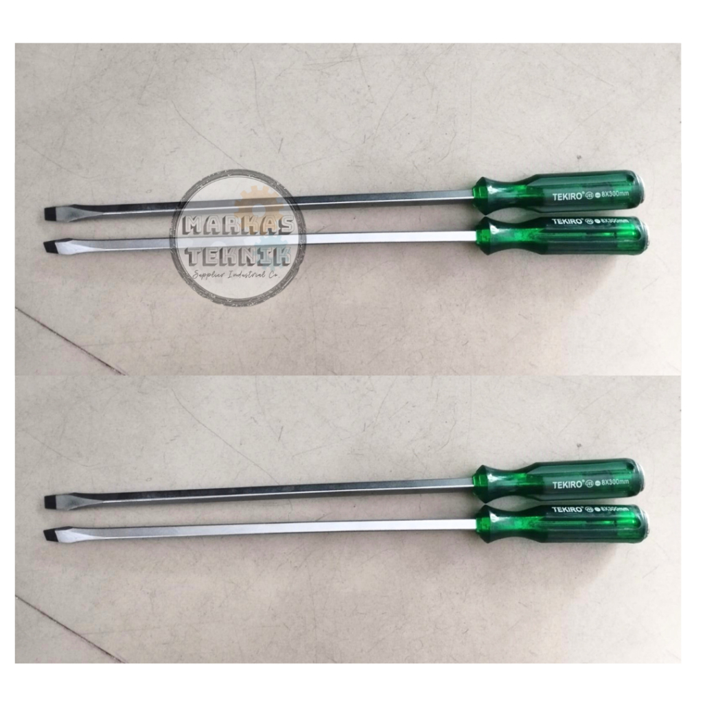 TEKIRO Obeng Ketok Tembus Hijau Min ( - ) 8 x 300mm / Go Thru Screwdriver