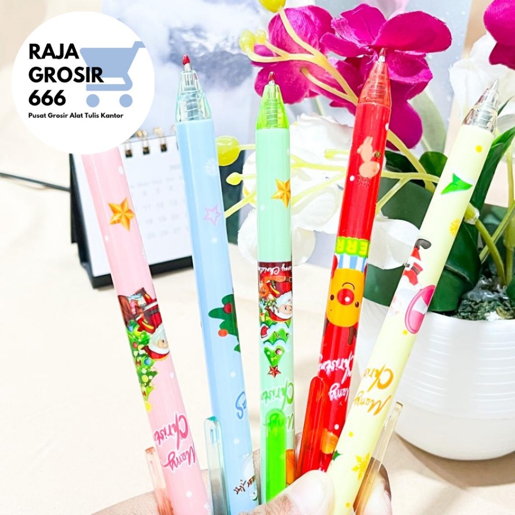 

PULPEN CETEK NATAL BENING WARNA-WARNI PC-1010 PENA PEN BOLPEN XMAS CHRISTMAS LUCU IMUT MURAH