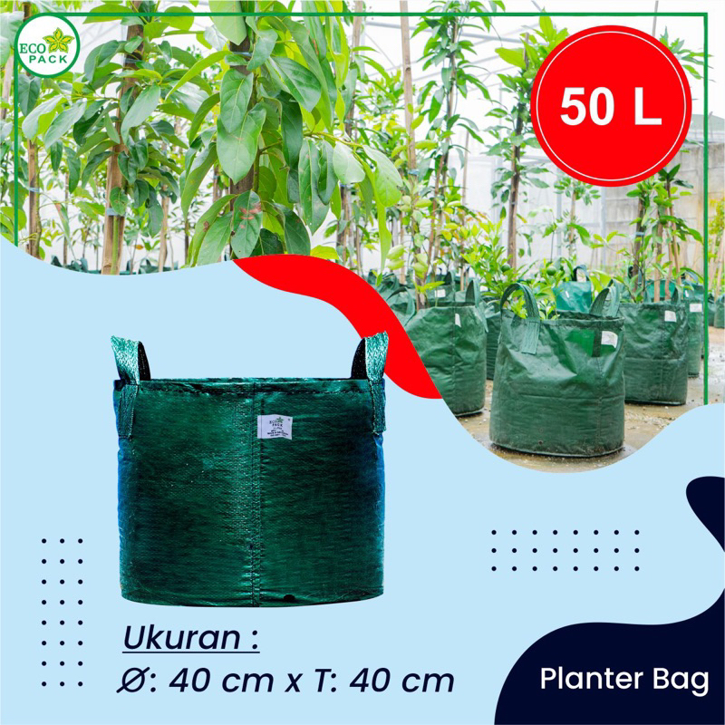 Planter Bag Eco Pack 50 Liter 40 X 40 HDPE Standar Ekspor Pot Polybag