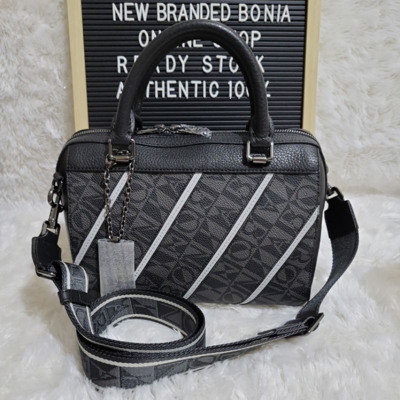 tas bonia original speedy s monogram hitam tali lebar