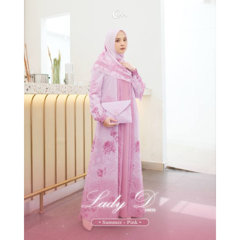 lady dress summer cover me warna pink size M