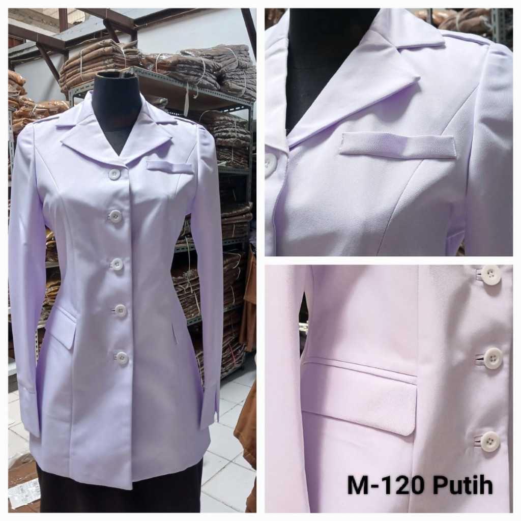 BLAZER BELLAGIO SERAGAM PUTIH PNS, DINAS, BLAZER GURU, JAS PUTIH