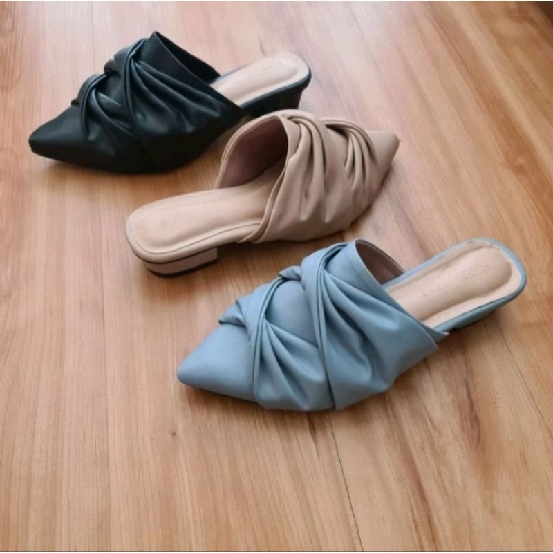 Shoep big size 41-45 ALF sandal selop mules heels wanita jumbo size