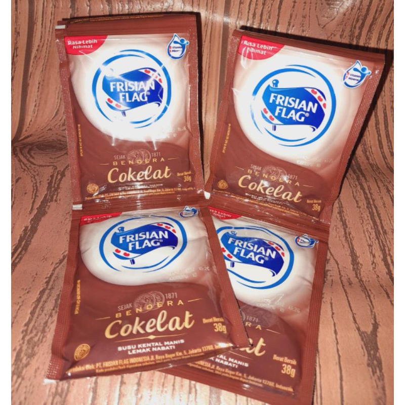 

Frisian Flag kental manis rasa coklat renteng isi 6 sachet