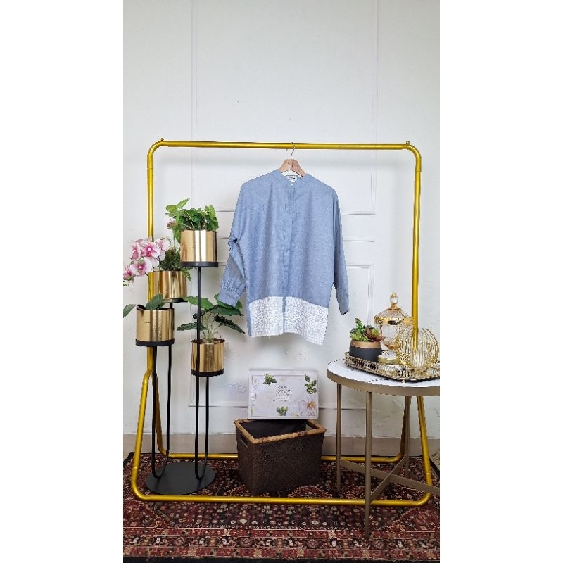 Clueofficial Top GAIYA Linen Mix Cotton Bordir