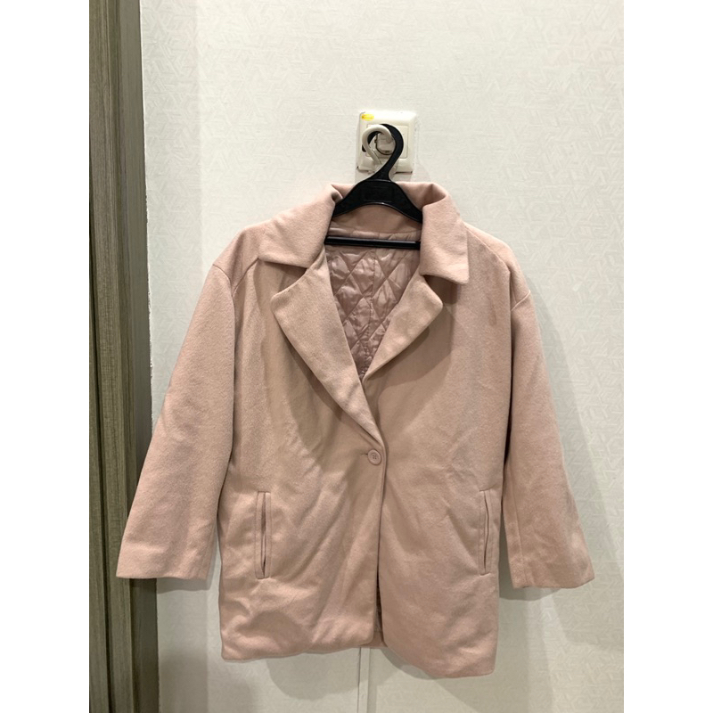 Baby Pink Wool Coat Winter/Spring/Autumn