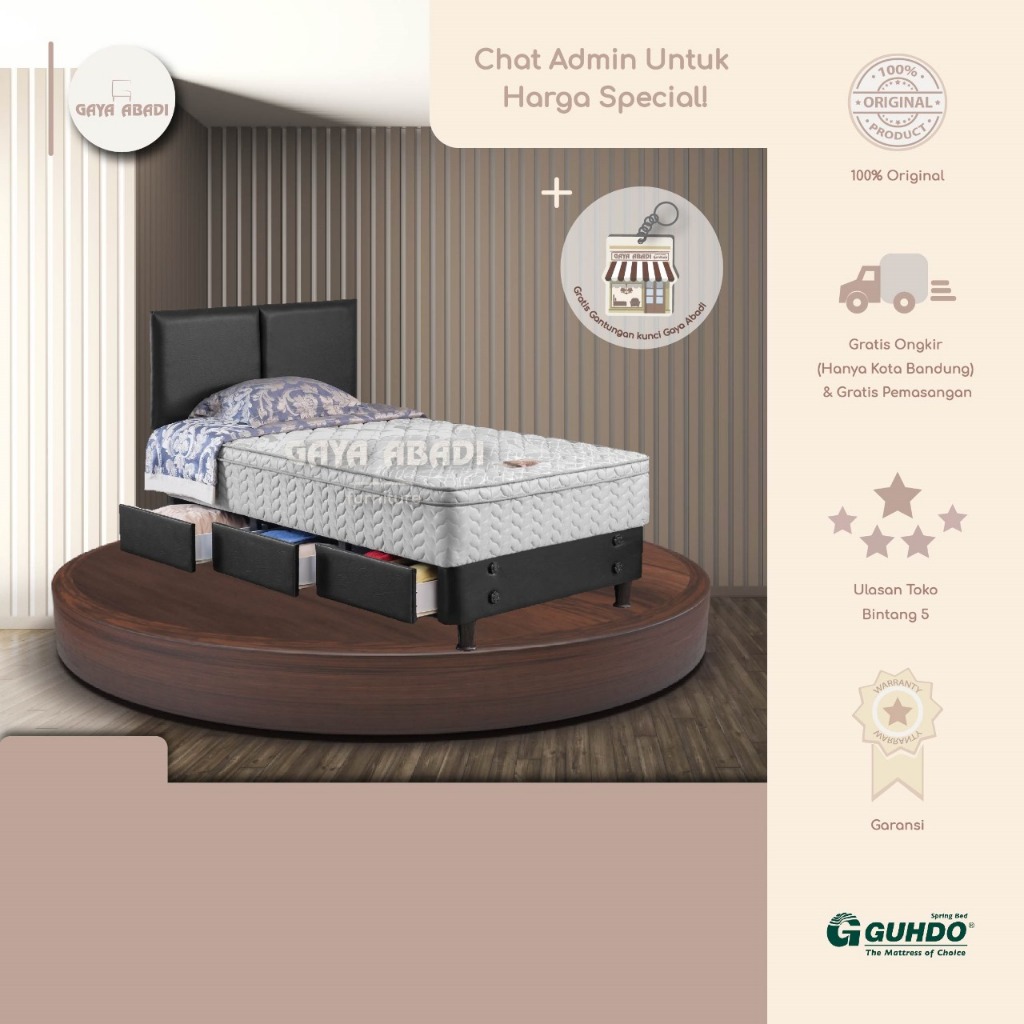Springbed Guhdo Drawer Bed Standard Plush Top/ Kasur Guhdo Drawer Bed Standar Plush Top - Guhdo Spri