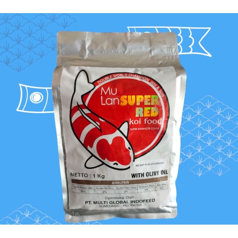 Mulan Koi Food Super Red 1kg Super Enhancer Color