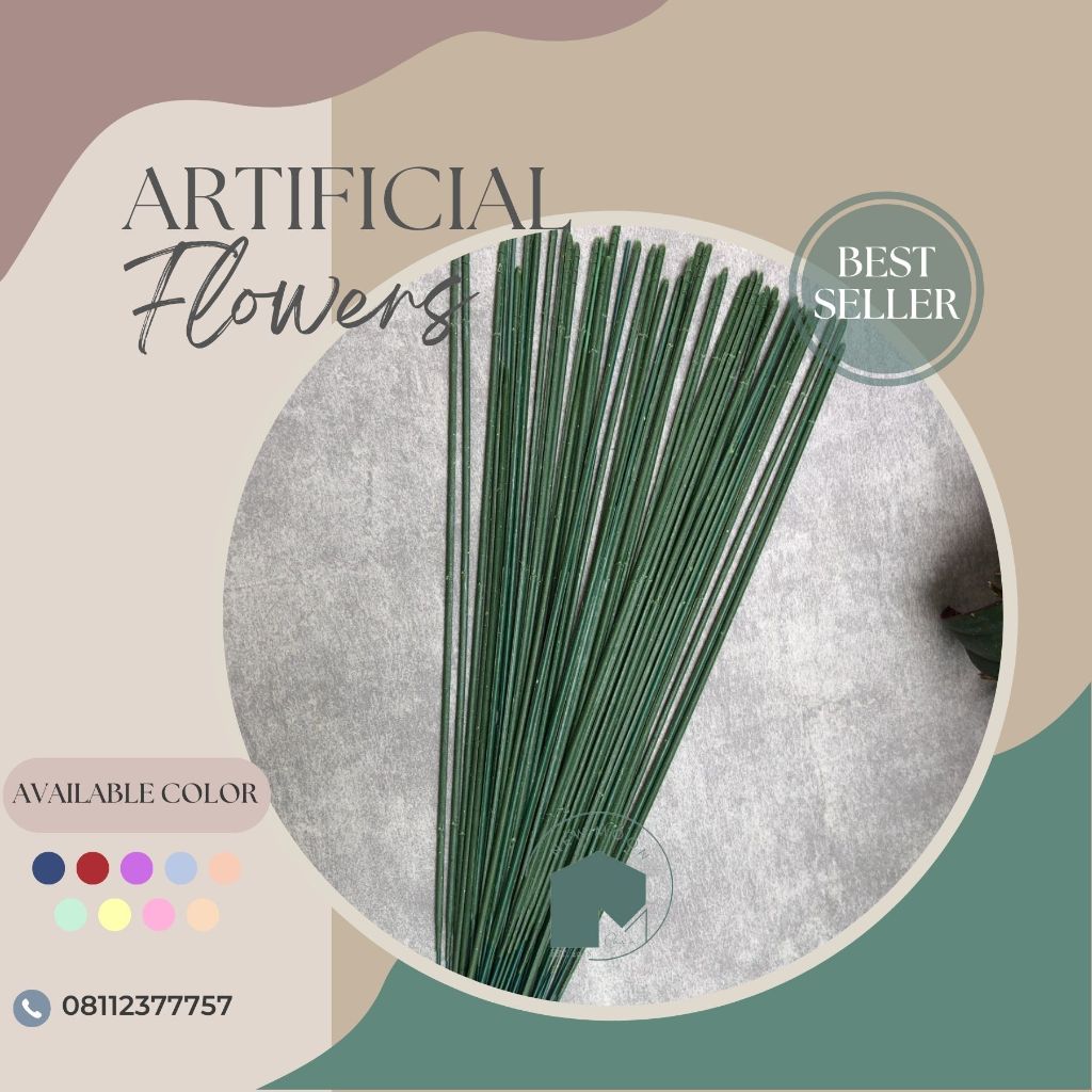 tangkai kawat bunga plastik hijau kawat hijau tangkai floral wire stem wire rangkaian