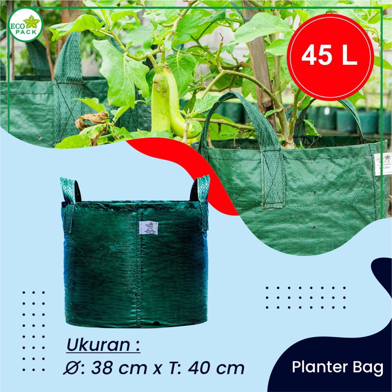 Planter Bag Eco Pack 45 Liter 38 X 40 HDPE Standar Ekspor Pot Polybag