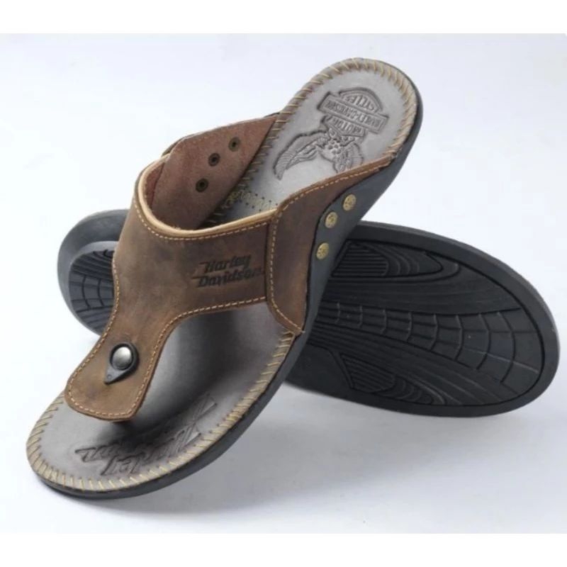 Sandal hurley Davidson 100% Upper Kulit Asli