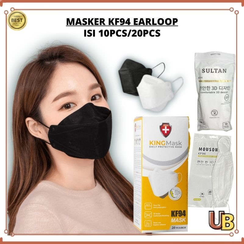 Masker Model Korea KF94 4Ply 5Ply King Mask Earloop Convex Masker 4D Import UDB