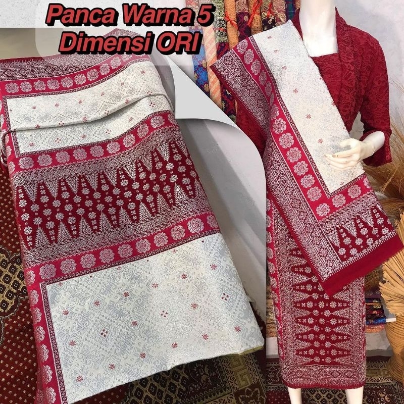 SONGKET PANCA WARNA 5 DIMENSI ORI | Songket Tenun Tangan