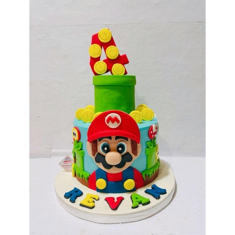 

Cake Ultah Tema Mario Bros uk 18cm / Kue Ulang Tahun anak