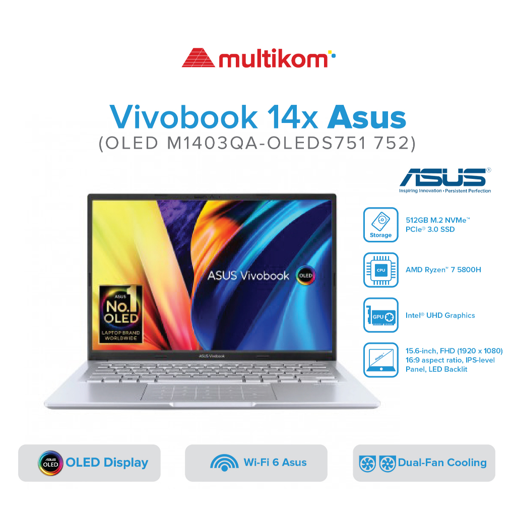ASUS Vivobook 14X OLED M1403QA-OLEDS751 752 R7 5800H 16GB 512SSD W11