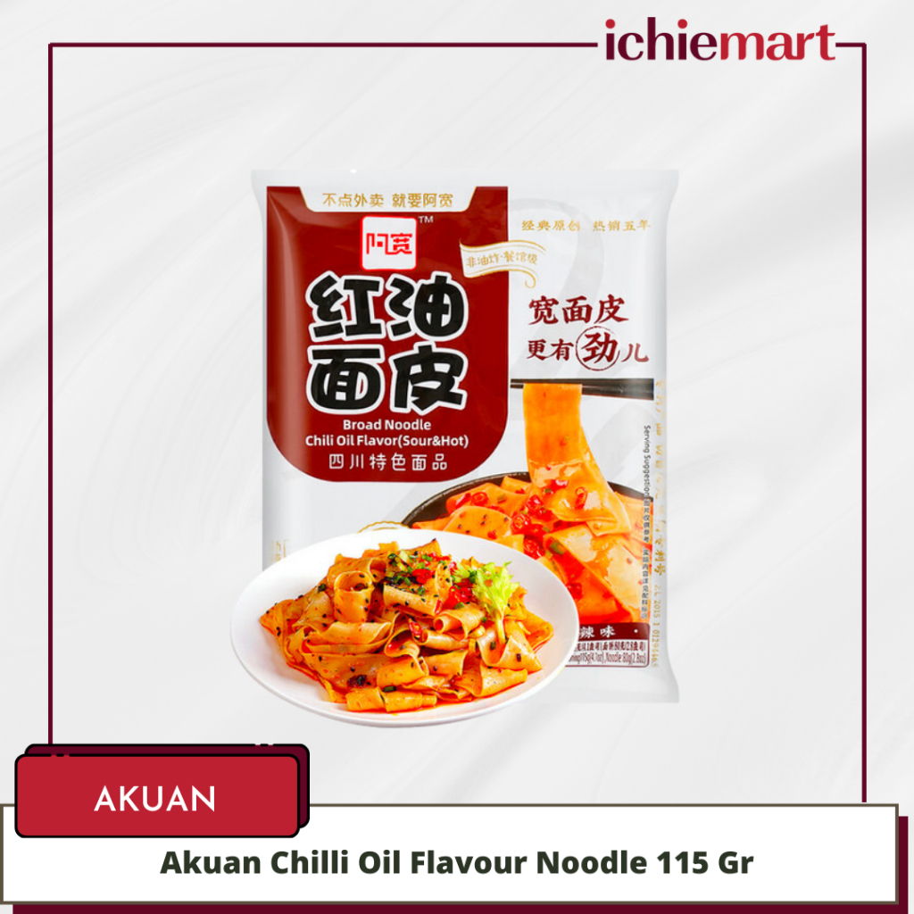 

Akuan Broad Noodle Chili Oil Flavour (Hot & Sour) 115 Gr
