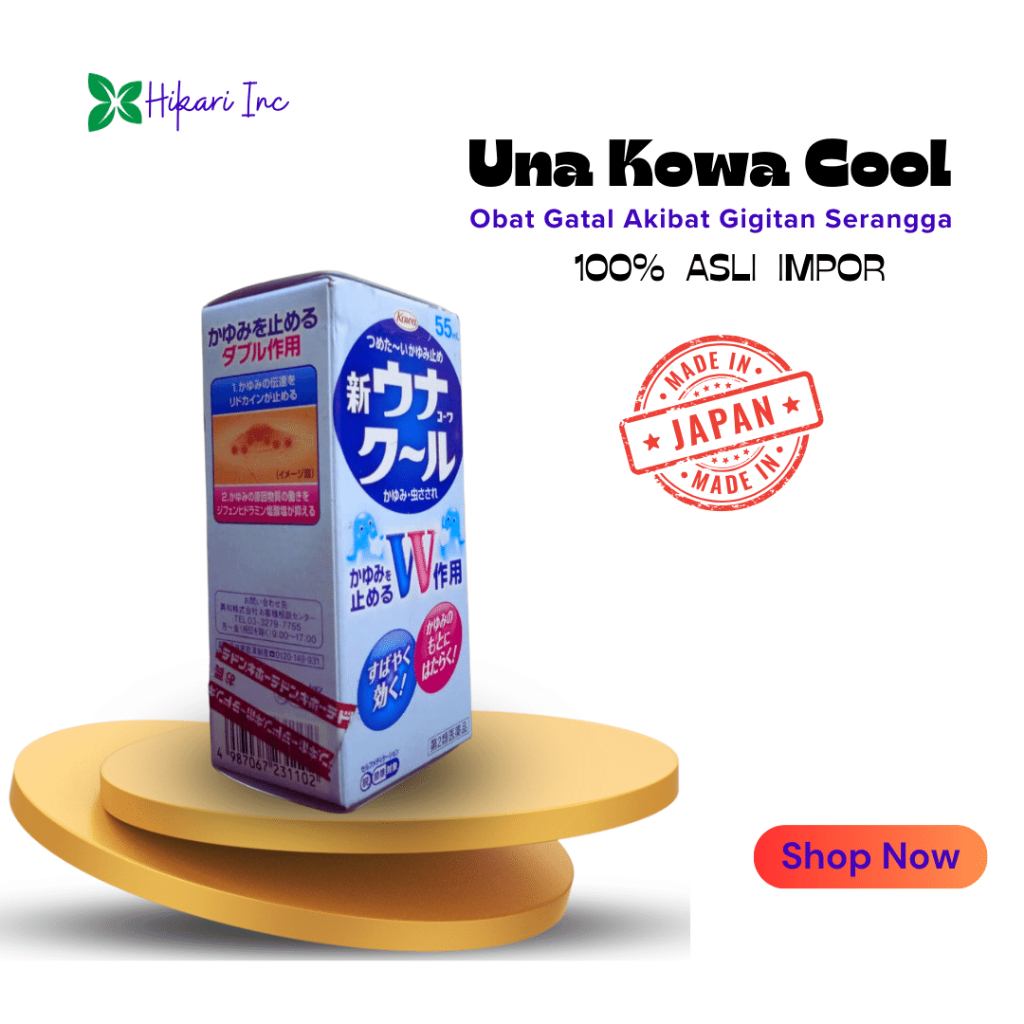 Una Kowa Cool 55ml | Obat Gatal Gigitan Serangga Original Jepang - 55 ml